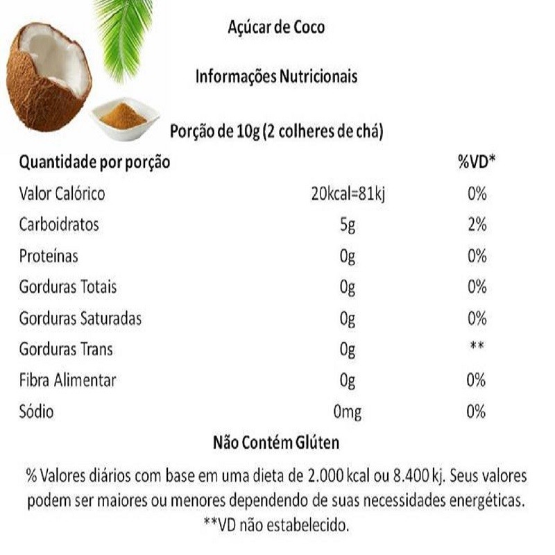 Açúcar de Coco 2 Açucar de Coco 1kg